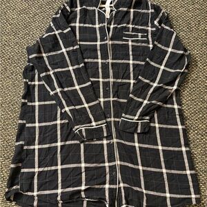 Stars Above Black and White Plaid Flannel Shirt